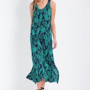 Banana Republic Green Maxi Tropical Racerback